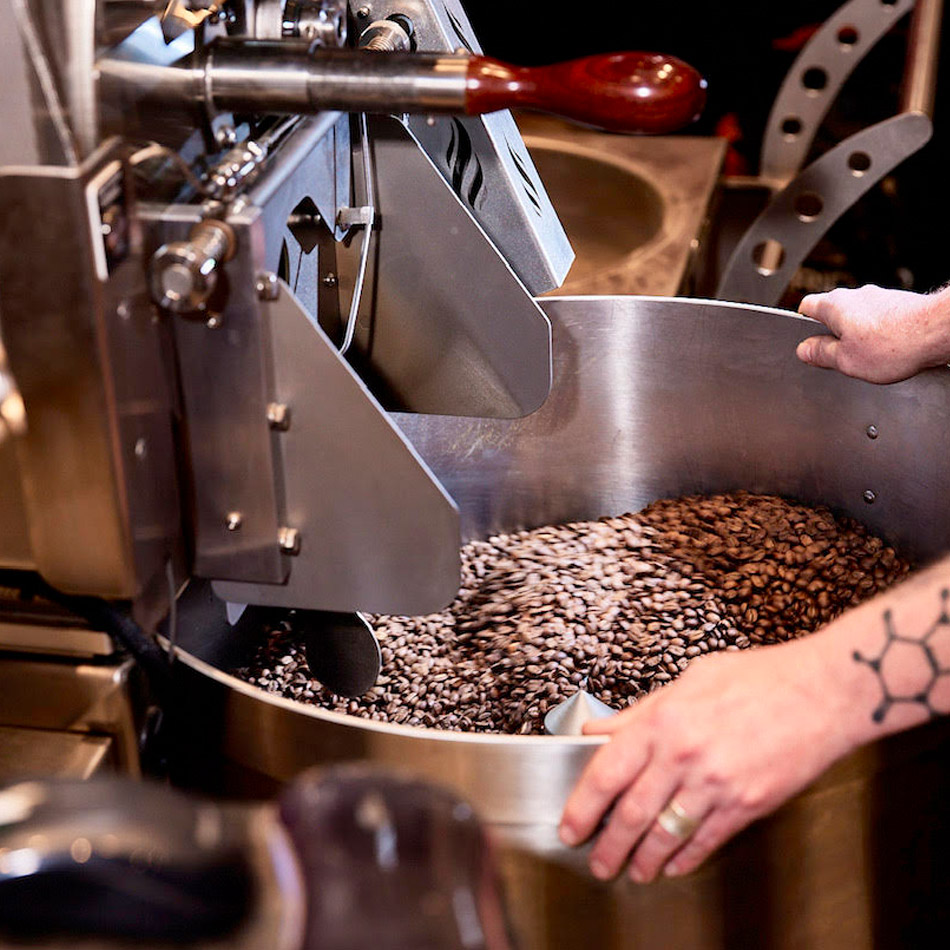 Coffee Roaster with coffee beans